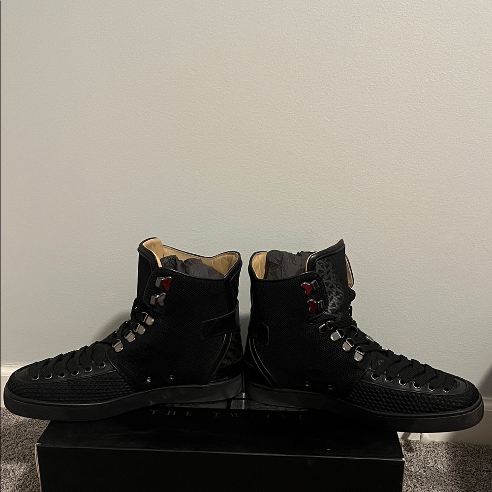 Christian Louboutin Louis Black High-Top Sneakers - Picture 8 of 14